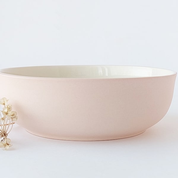 Bol en céramique rose fait à la main, bol à déjeuner ou bol à soupe, vaisselle de porcelaine rose, bol en poterie moderne, minimaliste,Hygge