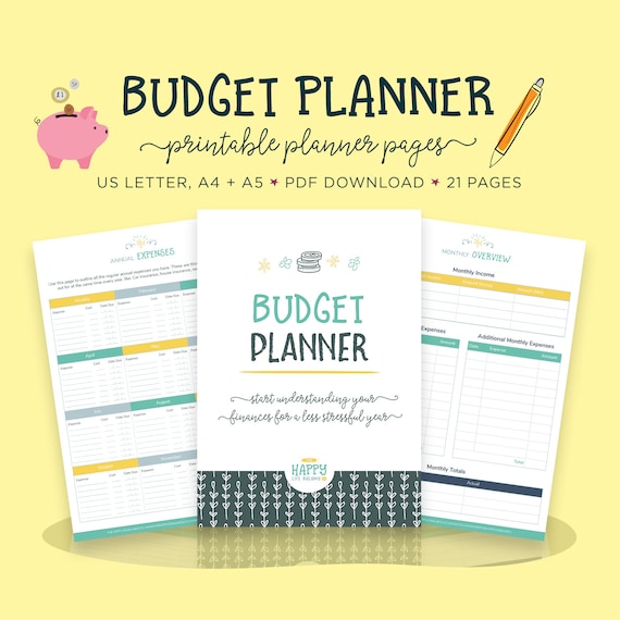 budget planner finance printables daily planner bill etsy