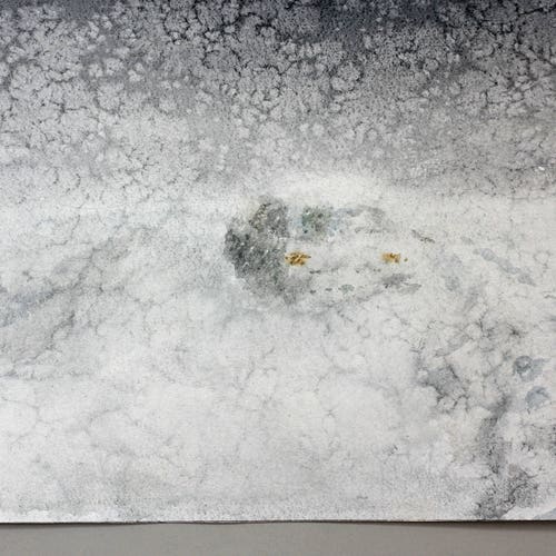 Winter Landscape Original Watercolor Painting Woodland Decor Holiday Gift Paysage Aquarelle shops Gallery Wall Art Snow Car Night Gray White
