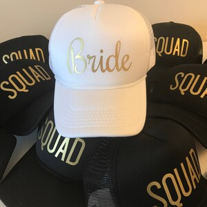 Bride Squad Hats / Bride Tribe Hats / Bachelorette Party / Bridal Party / Bride to Be / Bridemaids / Bridemaids Gifts image 1