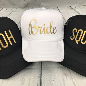 Bride Squad Hats / Bride Tribe Hats / Bachelorette Party / Bridal Party / Bride to Be / Bridemaids / Bridemaids Gifts image 2