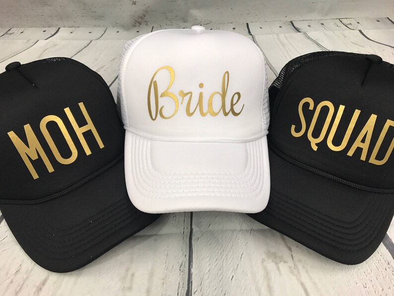 Bride Squad Hats / Bride Tribe Hats / Bachelorette Party / Bridal Party / Bride to Be / Bridemaids / Bridemaids Gifts image 2