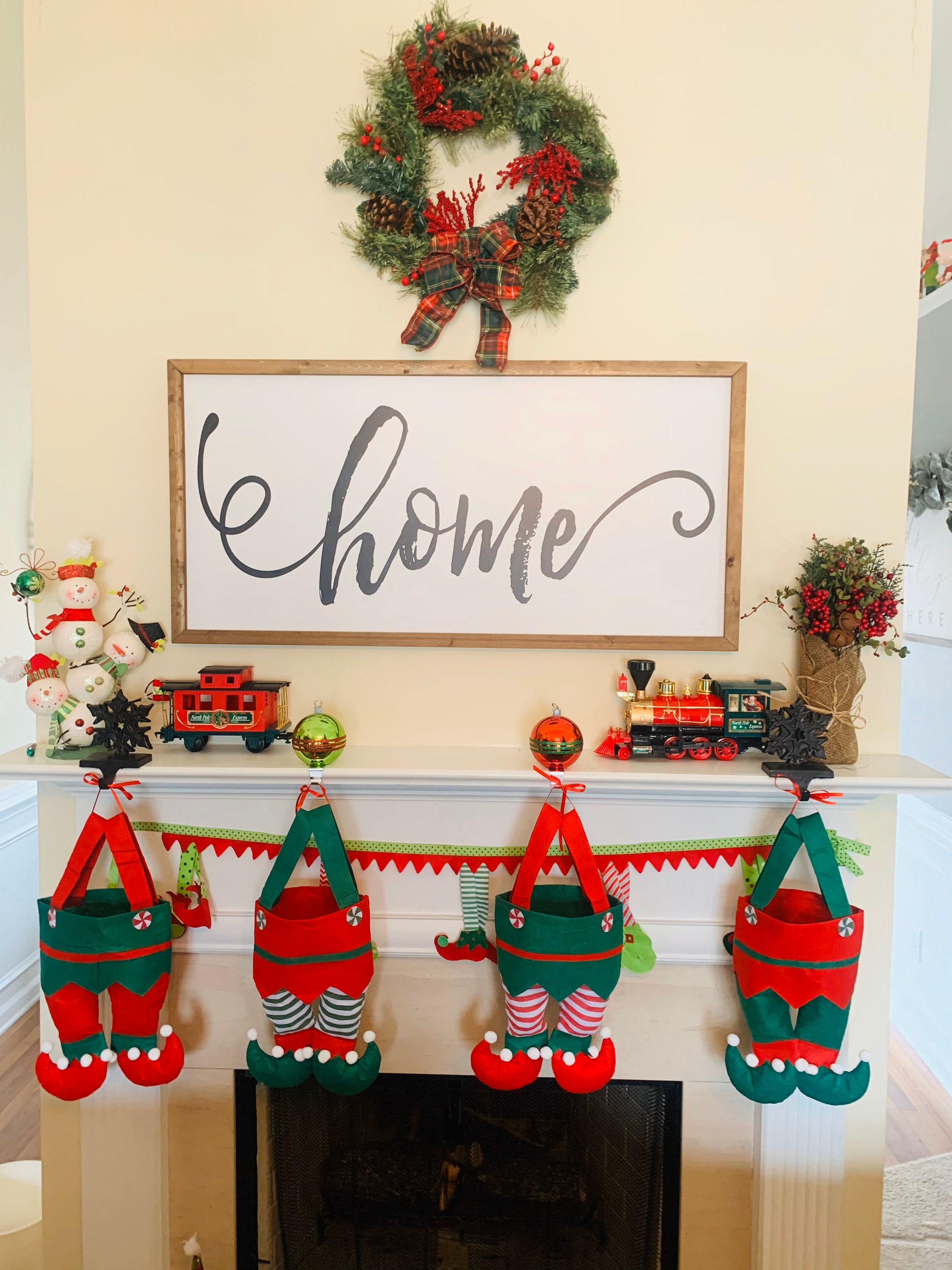 SHIPS NEXT DAY / Elf Family Stockings / Personalized Family Stockings / Elf Stockings / Matching Christmas Stockings / Family Stockings