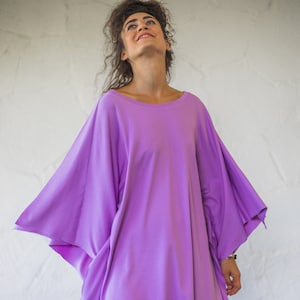 Organic Cotton Asymmetrical Oversize T-shirt Dress/Deconstructed Tshirt dress/One Size tshirt dress/Loose dress/Summer Dress/Free Size Dress image 1