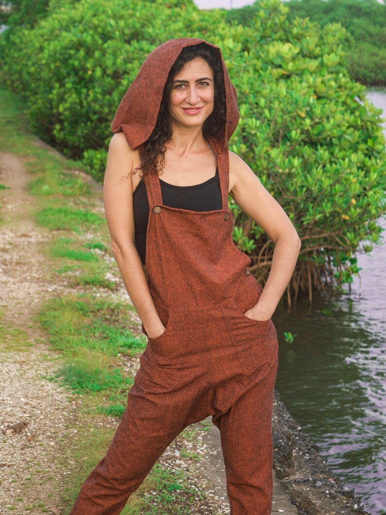 Hooded Jumpsuit in Raw Cotton for Ceremonies Parties Etsy