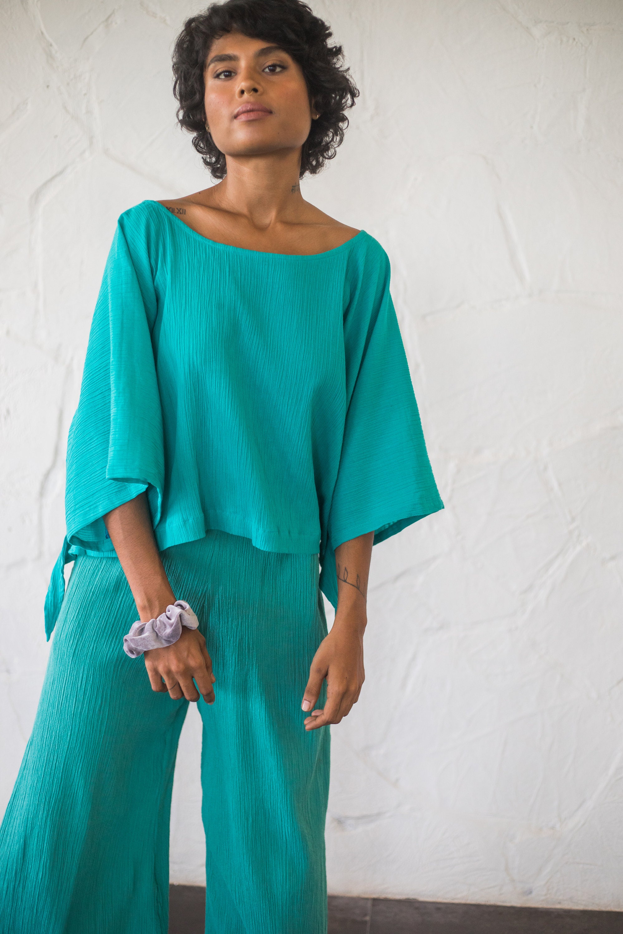 Summer Cotton Crop Top and Pants Set/one Size Summer Cotton Etsy