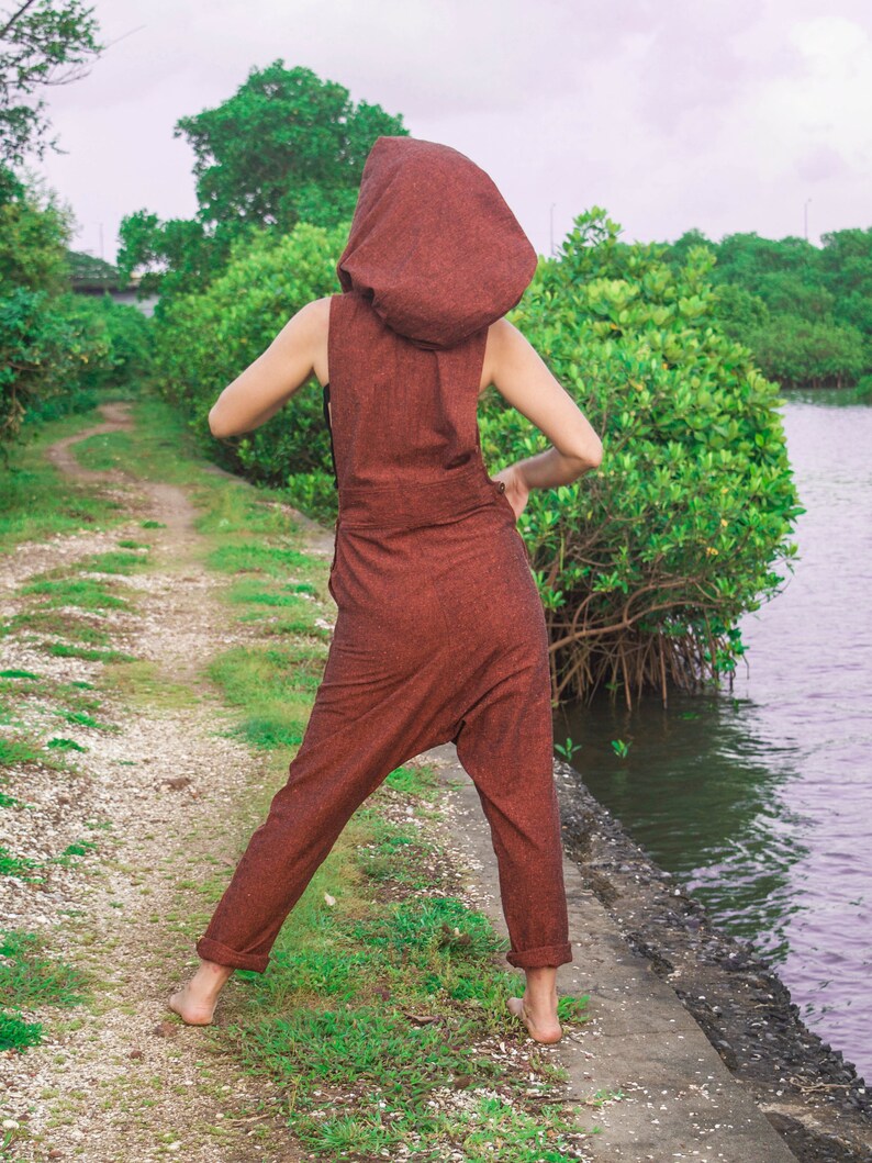 Hooded Jumpsuit in Raw Cotton for Ceremonies Parties Etsy