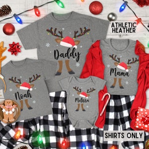 Reindeer Family Christmas Shirt,Personalized Christmas Family Shirt,Custom Family Name Tee,Funny Christmas Tee, Gift For Christmas,Xmas Gift