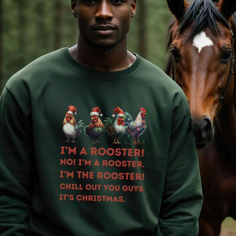 Christmas Chicken Sweatshirt, I'm A Rooster Chicken Sweater, Chicken