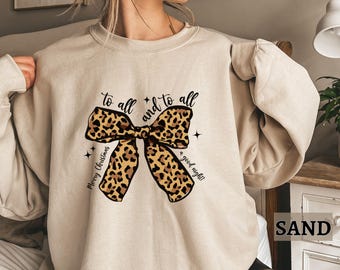 Felpa di Natale, Buon Natale a tutti Maglione con fiocco Coquette, Felpa di Natale per donna, Regalo di Natale per lei, Regalo maglione di Natale
