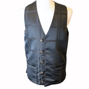 The VM Men&#39;s Waistcoat - Black Tapestry Victorian Steampunk Vest, Alternative Wedding Groomsmen Vest, Goth Fey Dark Academia Mens Waist Coat