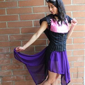 The VM Long Asymmetrical Skirt - Purple Festival Clothing Burning Man Skirt Boho Fairy Skirt Long Elven Renaissance Fair Cosplay Pixie Skirt