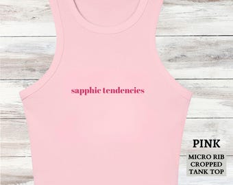 Camiseta de orgullo lésbico, divertida camiseta sin mangas corta con microcanalé de tendencias sáficas, camiseta sin mangas corta para fiesta del orgullo sáfico LGBTQIA+, regalo de orgullo lésbico para ella