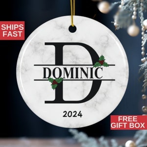 Christmas Ornament Personalized Name, Custom Letter Name Family Keepsake, Family Monogram Alphabet Christmas Gifts, Custom Initial Ornaments