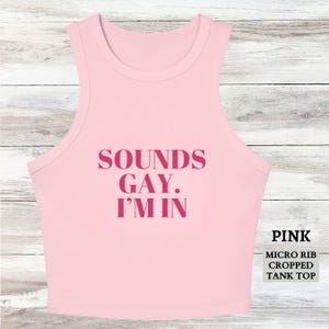 Lesbian Pride Shirt, Sounds Gay I&#39;m In Pride Crop Top, Pride Month Shirt, Pride Party Crop Top, Lesbian Crop Top, Lesbian Pride Gift for Her