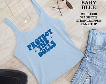 Trans Pride Crop Top, Schützen Sie die Puppen Crop Top, Gleichstellung der Geschlechter Shirt, Trans Kinder Shirt, Menschrechtlerin T-Shirt, feministisches Shirt, Geschenk für Sie