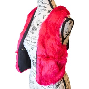 The VM Faux Fur Vest Holster w Pockets -  Barbarian Fake Fur Unisex Holster Vest Open Back Vegan Fur Festival Boho Playa Gift For Cosplayer