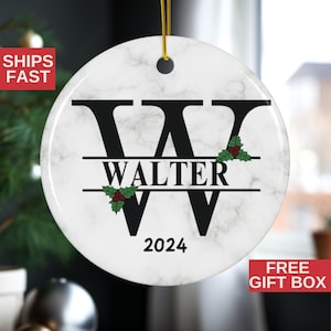 Christmas Ornament Personalized Name, Custom Letter Name Family Keepsake, Family Monogram Alphabet Christmas Gifts, Custom Initial Ornaments