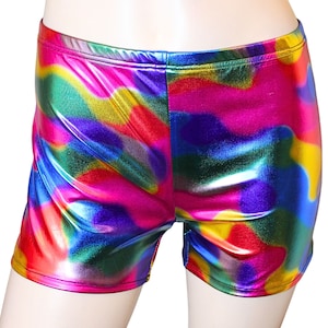 The VM Sparkly Booty Shorts - Holographic Festival Shorts, Roller Derby Unisex Booty Shorts, Sparkly EDM Pole Dance Hot Pants, 90s Y2k Gift