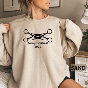 Christmas Sweatshirt, Merry Scissmas 2024 Sweater, Minimalist Subtle Lesbian Pride Christmas Crewneck, LGBTQIA+ WLW Christmas Gifts for Her