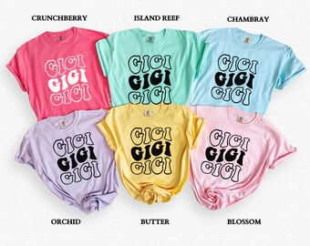 Personalisiertes Comfort Colors® Gigi Shirt, Gigi TShirt, Muttertagsgeschenk, Geschenk für Großmutter, neue Nana, Mimi Nonna Lolli, Grammy Geschenk
