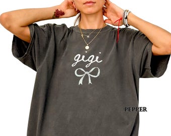 Personalisiertes Comfort Colors® Gigi Shirt, Gigi TShirt, Muttertagsgeschenk, Geschenk für Großmutter, neue Nana, Mimi Nonna Lolli, Grammy Geschenk