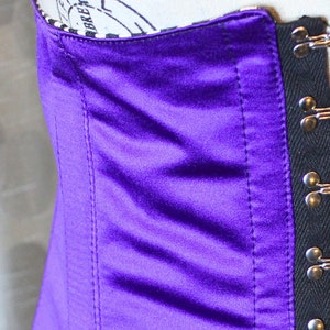 Herzer Purple Satin With Black Underbust Corset