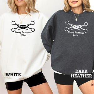 Christmas Sweatshirt, Merry Scissmas 2024 Sweater, Minimalist Subtle Lesbian Pride Christmas Crewneck, LGBTQIA+ WLW Christmas Gifts for Her