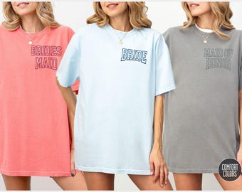 BESTICKTE Comfort Colors® Brautparty Shirts, personalisierte Trauzeugin Shirts, personalisierte Brautjungfer Shirt, Geschenk für Braut, Brautjungfern Geschenke
