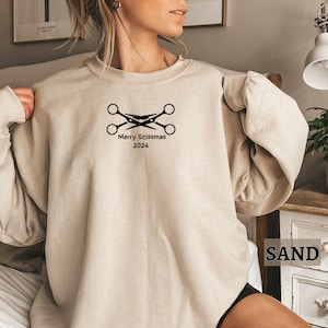 Christmas Sweatshirt, Merry Scissmas 2024 Sweater, Minimalist Subtle Lesbian Pride Christmas Crewneck, LGBTQIA+ WLW Christmas Gifts for Her