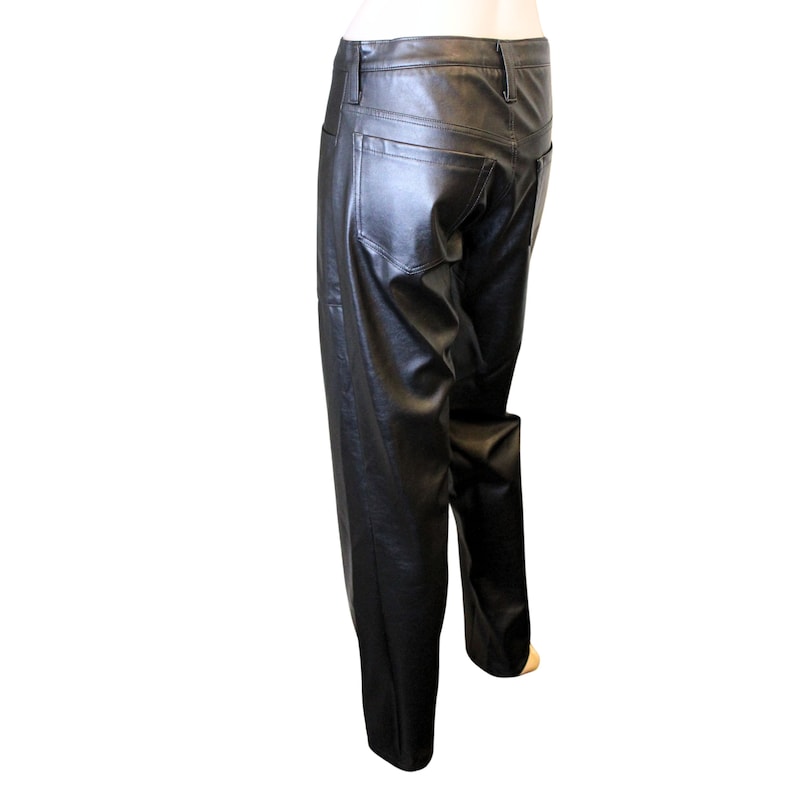 The VM Boot Cut Pants Black Vegan Slim Cut Faux Leather Pants Gothic ...