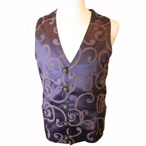 The VM Men&#39;s Waistcoat -Maroon Tapestry Victorian Steampunk Vest, Alternative Wedding Groomsmen Vest, Goth Medieval Dark Academia Waist Coat