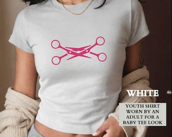 Lesbian Shirt, Sapphic Scissors Subtle Lesbian Pride Baby Tee,Queer Pride Party Group Matching Shirt, LGTBQ Gift for Her, Gift for Girfriend
