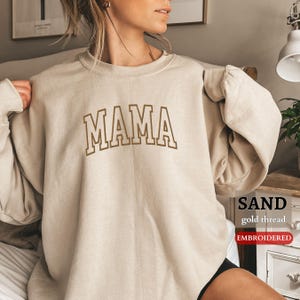 Moletom personalizado BORDADO para mamãe, suéter bordado personalizado para o dia das mães, gola redonda personalizada para a mãe, presente para a mãe, presente para o dia das mães para ela