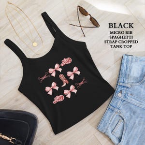 Lesbian Pride Shirt, Sapphic Scissors Coquette Bow Cropped Spaghetti Strap Pride Crop Top, Gay Tank Top, Funny Lesbian Crop Top,Gift for Her