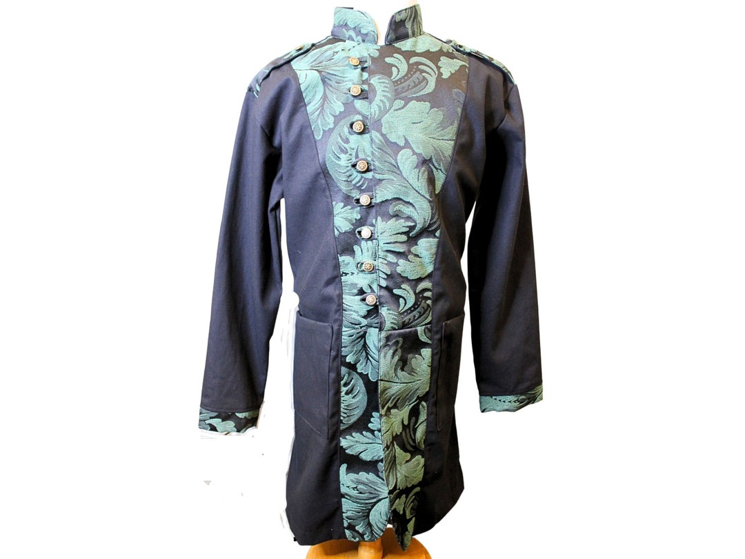 The VM Mens Steampunk Jacket green Tapestry Renaissance Fair Etsy