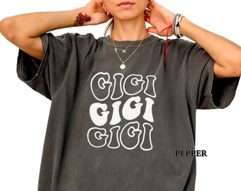 Personalisiertes Comfort Colors® Gigi Shirt, Gigi TShirt, Muttertagsgeschenk, Geschenk für Großmutter, neue Nana, Mimi Nonna Lolli, Grammy Geschenk