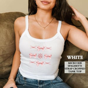 Lesbian Pride Shirt, Sapphic Scissors Coquette Bow Cropped Spaghetti Strap Pride Crop Top, Gay Tank Top, Funny Lesbian Crop Top,Gift for Her