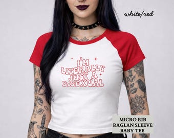 Camiseta del Orgullo Bisexual, Camiseta "Literalmente soy un bebé bisexual", Tops cortos a juego para fiestas del Orgullo Queer, Regalo LGBTQIA para amigos, Pegatinas del Orgullo