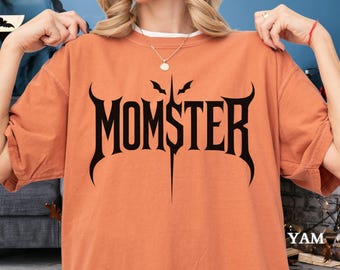 Halloween Mom Shirt, Funny Momster Comfort Colors T-Shirt, Goth Mom Halloween Shirt, Halloween Mama Tee, Spooky Mom T,Halloween Gift for Mom