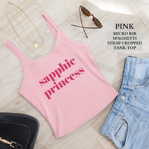 Camiseta de Orgullo Lésbico, Divertida Camiseta de Tirantes Finos de Princesa Lésbica, Camiseta de Tirantes Finos para Fiesta de Orgullo Lésbico Lésbico, Regalo de Orgullo Lésbico para Ella