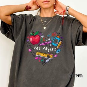 Custom Teacher Name Shirt, Comfort Colors Teacher Shirt, Personalized Teacher Name Shirt, Teacher Gifts, Back to School Teacher Appreciation