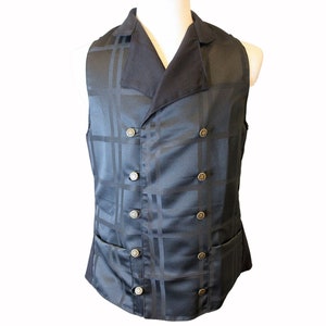 The VM Men&#39;s Double Breasted Waistcoat - Victorian Handmade Steampunk Alternative Wedding Vest Fantasy Gothic Renaissance Medieval Waistcoat
