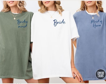 BESTICKTE Comfort Colors® Brautparty Shirts, personalisierte Trauzeugin Shirts, personalisierte Brautjungfer Shirt, Geschenk für Braut, Brautjungfern Geschenke
