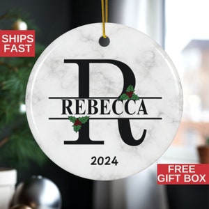 Christmas Ornament Personalized Name, Custom Letter Name Family Keepsake, Family Monogram Alphabet Christmas Gifts, Custom Initial Ornaments