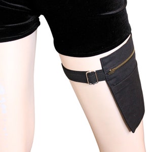 Le VM Holster - Sac utilitaire en toile de coton noir Cottage Core Festival, Cosplay Burning Man Ren Faire poche jarretière, cadeau pour elle ou lui