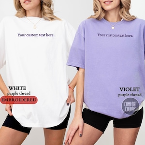 Personalized EMBROIDERED Comfort Colors Shirt, Custom T-Shirts, Embroidered Comfort Colors Tee, Custom Embroidery, Christmas Embroidery Gift
