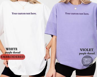 Personalisiertes EMBROIDERED Comfort Colors Shirt, benutzerdefinierte T-Shirts, besticktes Comfort Colors T-Shirt, benutzerdefinierte Stickerei, Weihnachtsstickereigeschenk