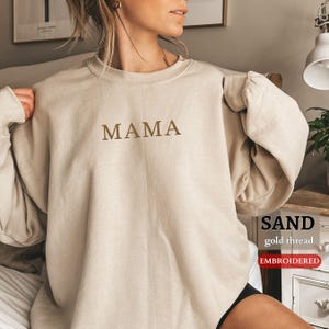 Moletom personalizado BORDADO para mamãe, suéter bordado personalizado para o dia das mães, gola redonda personalizada para a mãe, presente para a mãe, presente para o dia das mães para ela