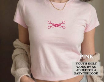 Lesbian Shirt, Sapphic Scissors Subtle Lesbian Pride Baby Tee,Queer Pride Party Group Matching Shirt, LGTBQ Gift for Her, Gift for Girfriend